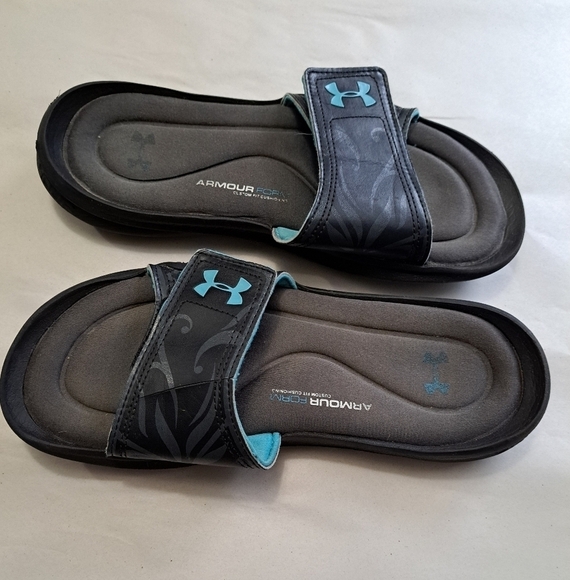 Under Armour Women's Ignite Black Slides Size 9 - Picture 7 of 10